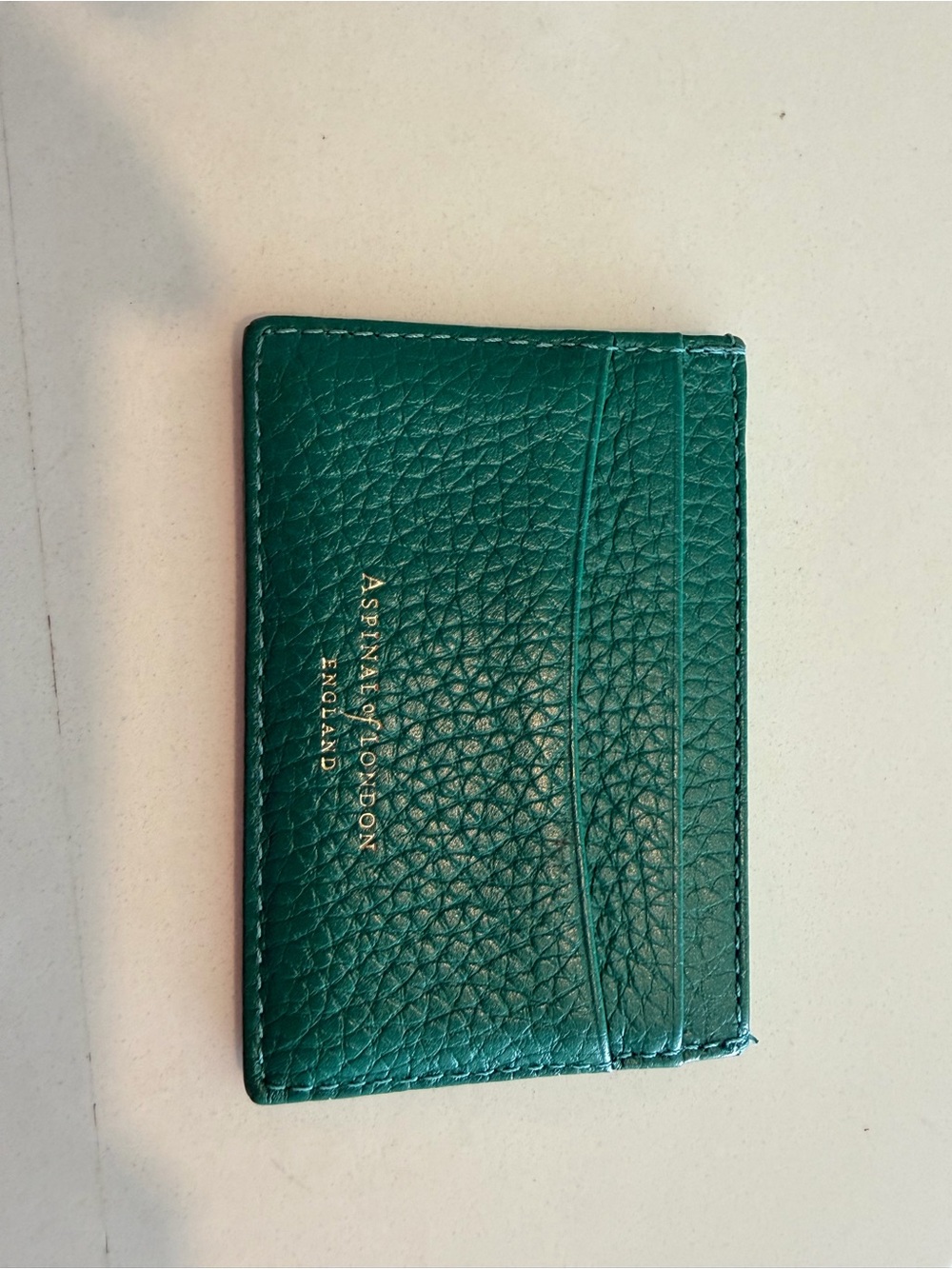 Aspinal of London Green Pebbled Leather Cardholder